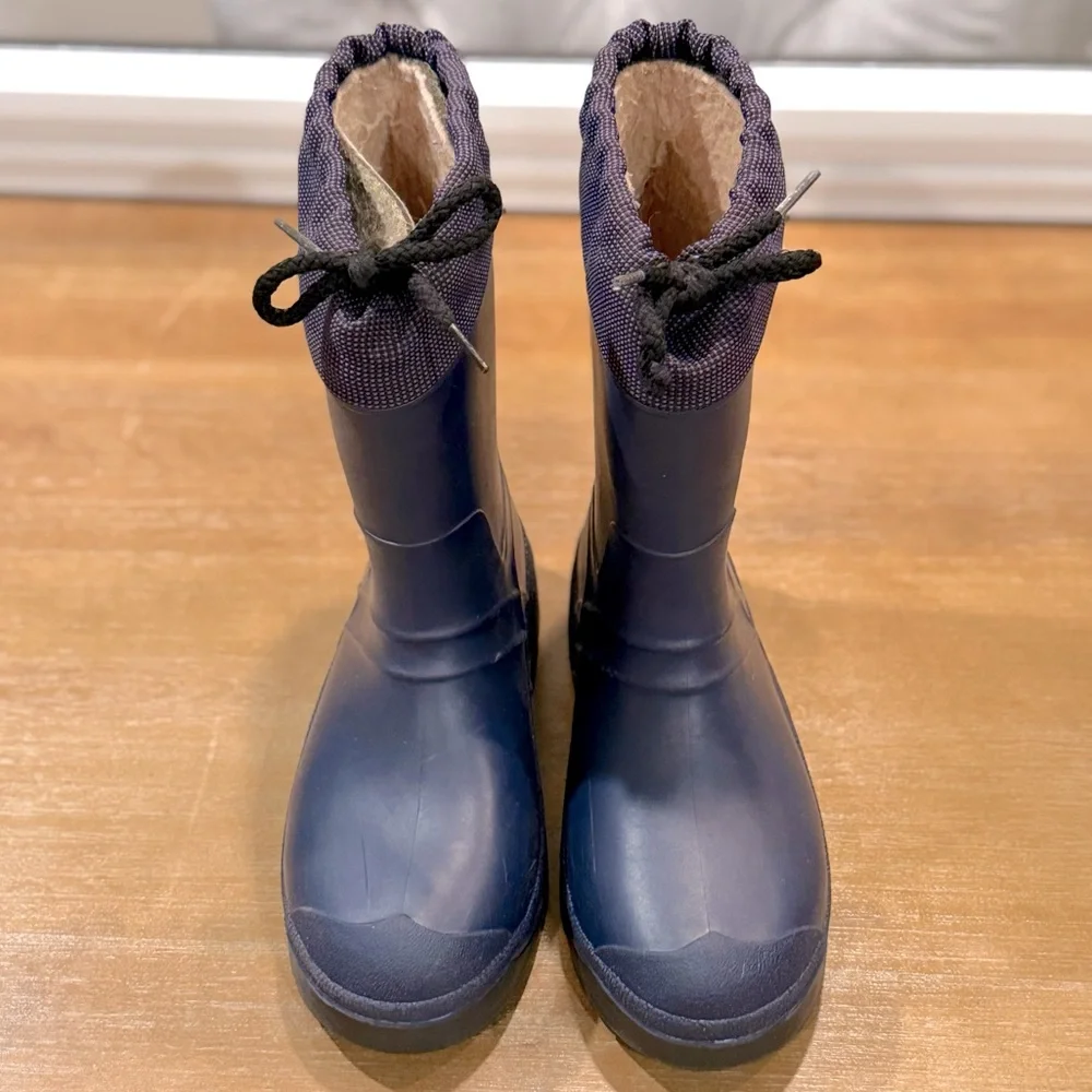 Kamik Youth Snobuster Boot Rubber Insulated Draw String‎ Waterproof Navy Sz 5